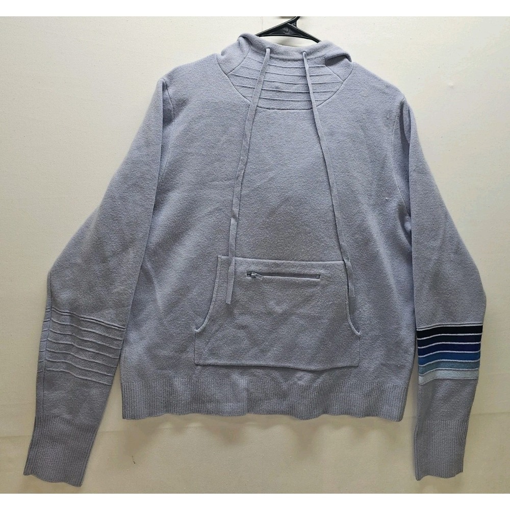 C&C California Womens L Knit Hoodie Blue Cozy Athleisure Surf Coastal Beach